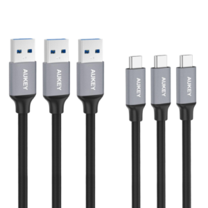 كابل USB-C سريع، كابل شحن AUKEY، كابل مضفر متين