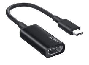 محول AUKEY Unity Adapt HDMI من USB-C إلى HDMI، يدعم دقة 4K، تصميم مدمج، باللون الأس