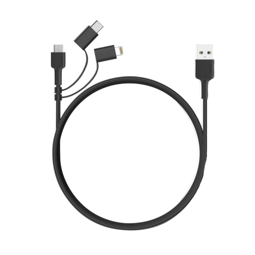 AUKEY 3-in-1 Cable 1.2m Black