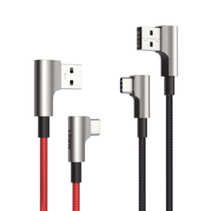 AUKEY CB-CMD33 كابل USB-A إلى C من السلسلة المضفرة A- A مع موصل 90 درجة 2 متر