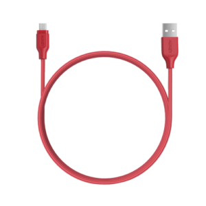 كابل AUKEY AUKEY نايلون نايلون مضاد مضاد للتوصيل USB 2.0 إلى USB 1.2 متر باللون الأحمر - شحن سريع ونقل بيانات موثوق